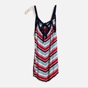 Motherhood Maternity Multi Color Striped V-Neck Sleeveless Tank Top Blouse Small
